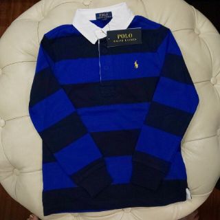 ラルフローレン(Ralph Lauren)の★新品★ラルフローレン 長袖シャツ(ラガーシャツ)120 ブルー×ネイビー(Tシャツ/カットソー)