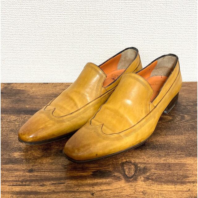 Santoni(サントーニ)のサントーニ Santoni スリッポン  size/5 イエローベージュ メンズの靴/シューズ(ドレス/ビジネス)の商品写真