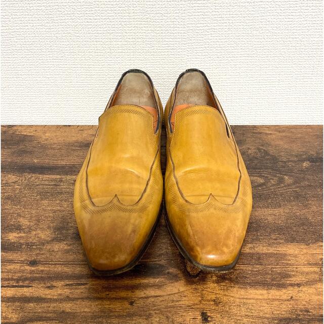 Santoni(サントーニ)のサントーニ Santoni スリッポン  size/5 イエローベージュ メンズの靴/シューズ(ドレス/ビジネス)の商品写真