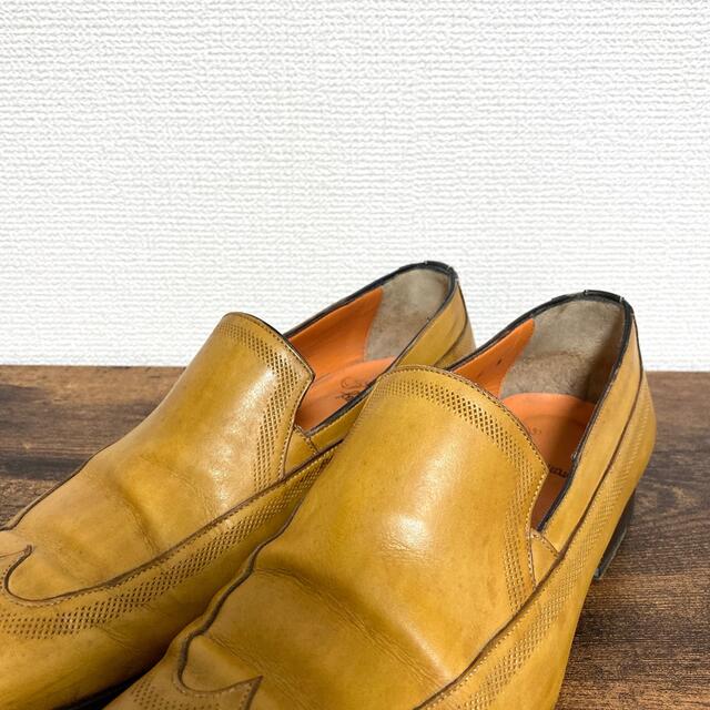 Santoni(サントーニ)のサントーニ Santoni スリッポン  size/5 イエローベージュ メンズの靴/シューズ(ドレス/ビジネス)の商品写真