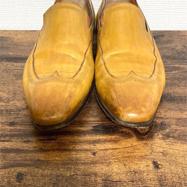 Santoni(サントーニ)のサントーニ Santoni スリッポン  size/5 イエローベージュ メンズの靴/シューズ(ドレス/ビジネス)の商品写真