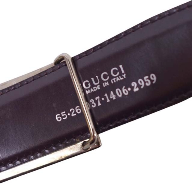 Gucci(グッチ)のグッチ ベルト G金具 バックル カーフレザー レディース イタリア製 65 黒 レディースのファッション小物(ベルト)の商品写真