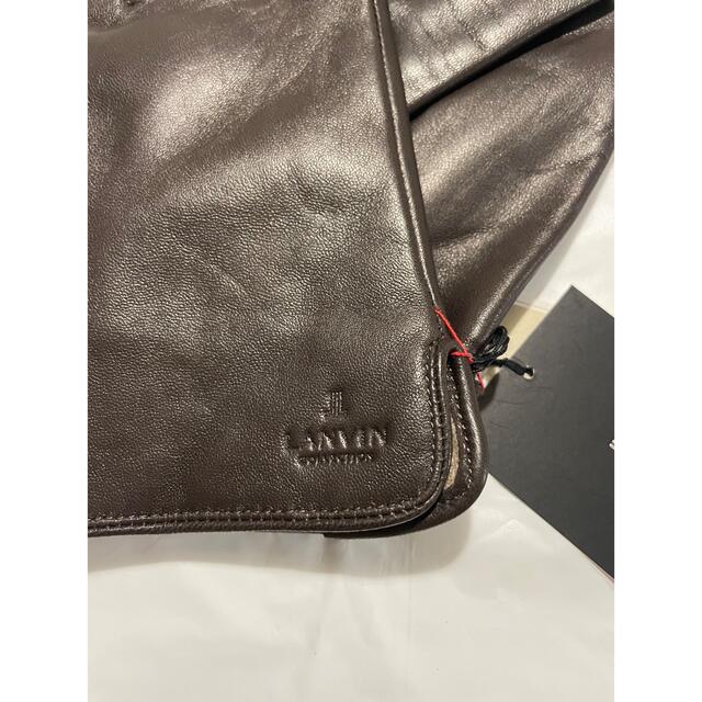 LANVIN COLLECTION(ランバンコレクション)の【新品/未使用/タグ付】ランバン 21cm 羊革手袋 レザーグローブ こげちゃ系 レディースのファッション小物(手袋)の商品写真