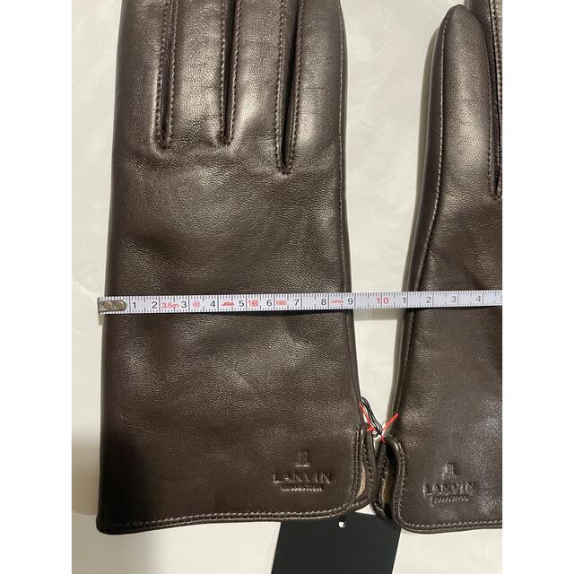 LANVIN COLLECTION(ランバンコレクション)の【新品/未使用/タグ付】ランバン 21cm 羊革手袋 レザーグローブ こげちゃ系 レディースのファッション小物(手袋)の商品写真