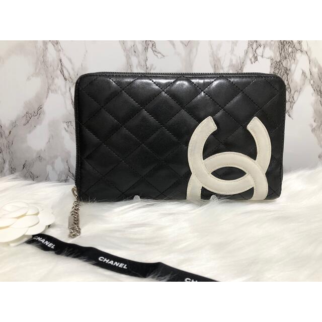 CHANEL(シャネル)のCHANEL シャネル 長財布　カンボンライン　ラウンドファスナー　黒 レディースのファッション小物(財布)の商品写真