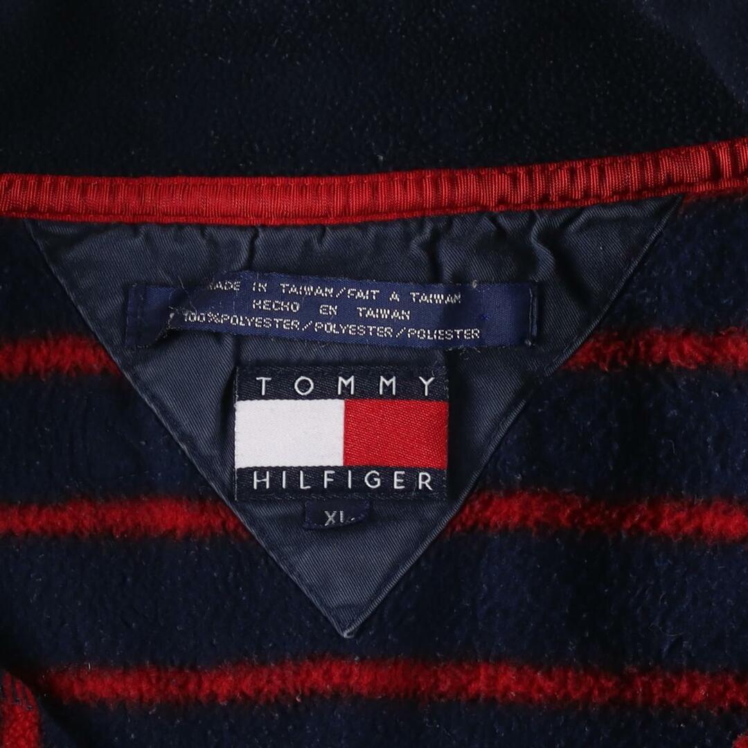 TOMMY HILFIGER(トミーヒルフィガー)の古着 90年代 トミーヒルフィガー TOMMY HILFIGER ボーダー柄 ハーフジップ フリースプルオーバー メンズXL ヴィンテージ /eaa291887 メンズのジャケット/アウター(その他)の商品写真