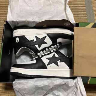 アベイシングエイプ(A BATHING APE)のAPE BAPE KAWS STA 27.5cm レザー　ブラック　黒　sk8(スニーカー)