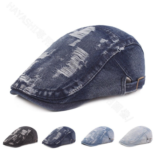 メンズ キャップ 帽子 ハンチング デニム ベレー帽　即納　送料無料 メンズの帽子(ハンチング/ベレー帽)の商品写真