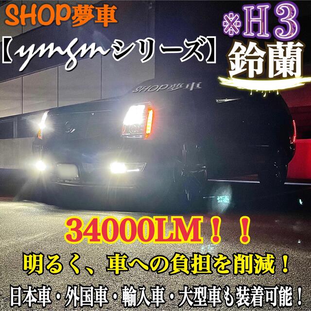 新発売34000LM‼️フォグランプ　LED 鈴蘭✨外車も対応　ホワイト　H3