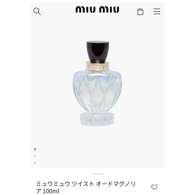 miumiu(ミュウミュウ)の新作　ミュウミュウ ツイスト オードマグノリア 100ml   コスメ/美容の香水(香水(女性用))の商品写真