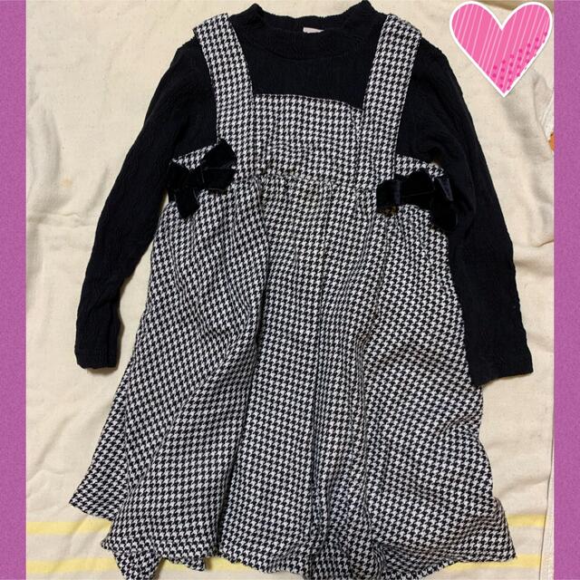 petit main(プティマイン)のドッキングワンピース　お出かけ服 キッズ/ベビー/マタニティのキッズ服女の子用(90cm~)(ワンピース)の商品写真