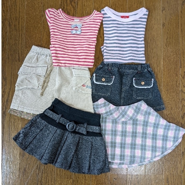 こども服　女の子　まとめ売り　秋冬　100　スカート　ロンT キッズ/ベビー/マタニティのキッズ服女の子用(90cm~)(その他)の商品写真