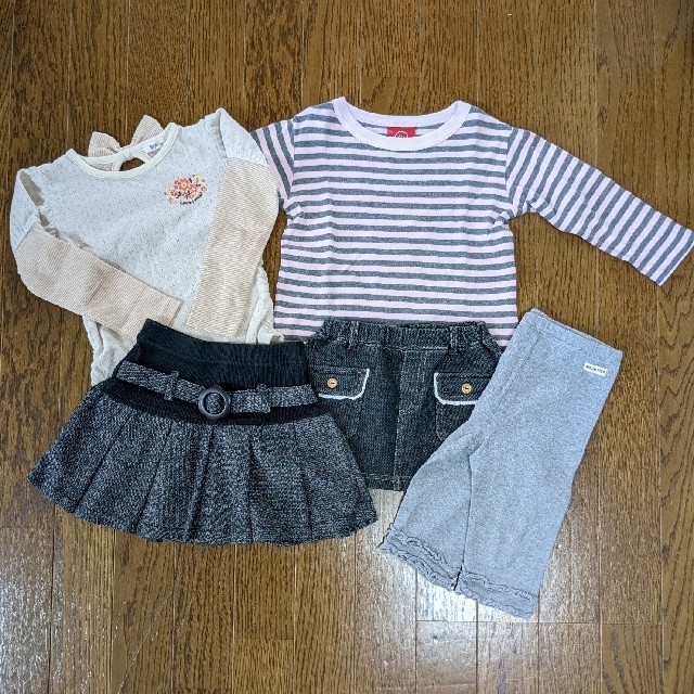 こども服　女の子　まとめ売り　秋冬　100　スカート　ロンT キッズ/ベビー/マタニティのキッズ服女の子用(90cm~)(その他)の商品写真