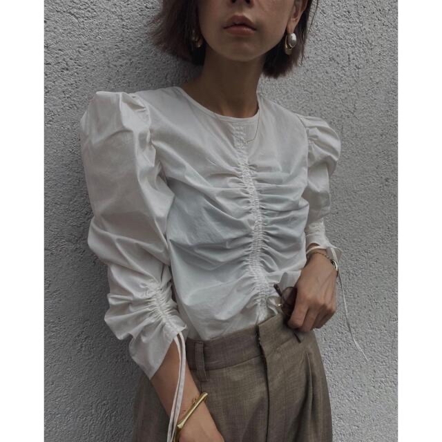 新品 ameri vintage fishborn blouse ホワイト