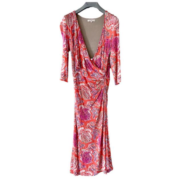 ETRO - 美品 エトロ 総柄カシュクールワンピース 42 ペイズリー 花柄