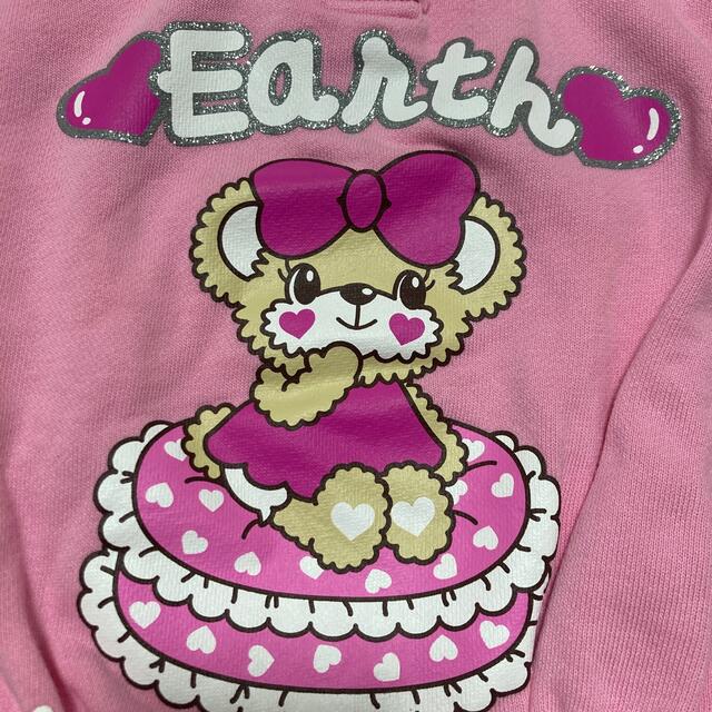 EARTHMAGIC(アースマジック)のアースマジック　レース付きトレーナー110 キッズ/ベビー/マタニティのキッズ服女の子用(90cm~)(Tシャツ/カットソー)の商品写真