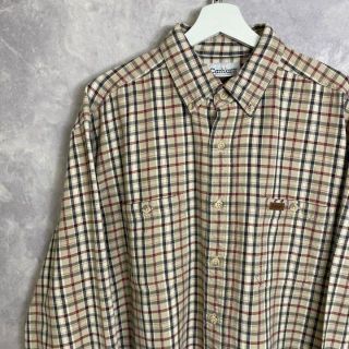 カーハート(carhartt)のカーハート 90s 長袖コットンシャツ チェック ベージュ オンブレ ロング丈(シャツ)