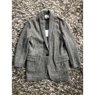 ISABEL MARANT ETOILE イザベル マラン エトワール コットンツイードダブルブレストテーラードショートジャケット ブルーチェック レディース