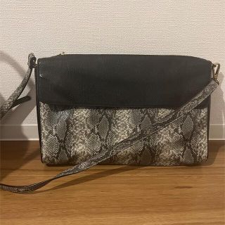 ザラ(ZARA)のZARA ザラ パイソン柄 バイカラー 2Way クラッチ ショルダー バッグ(クラッチバッグ)