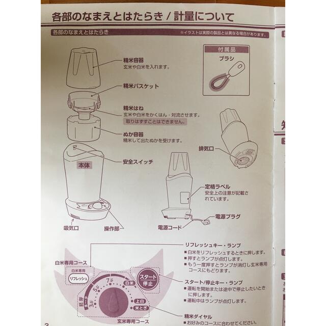 MK RICELON 精米機 〜2合 TVS-200R 1人暮らし 2人暮らし スマホ/家電/カメラの調理家電(精米機)の商品写真