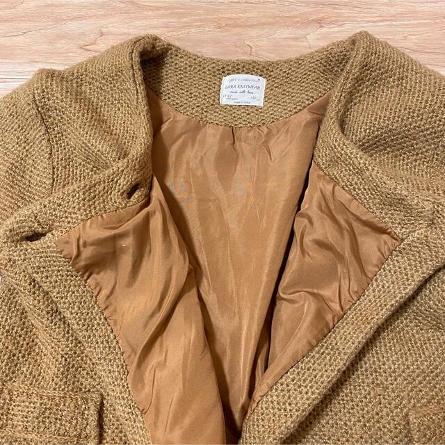 ZARA(ザラ)のZARA ノーカラーコート ニットコート キッズ/ベビー/マタニティのキッズ服女の子用(90cm~)(コート)の商品写真