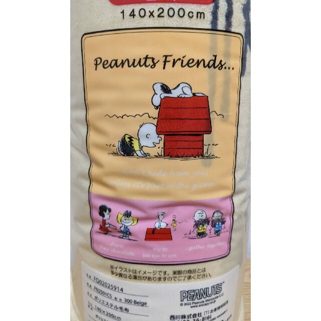 SNOOPY(スヌーピー)のスヌーピー PEANUTS 毛布 ブランケット チャーリーブラウン インテリア/住まい/日用品の寝具(毛布)の商品写真