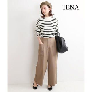 イエナ(IENA)のIENA イエナ 大人気♪パッチポケットウールパンツ ワイドパンツ ベージュ38(カジュアルパンツ)