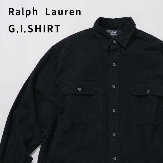 Ralph Lauren(ラルフローレン)のラルフローレン　G.I.SHIRT シャツ　黒　胸ポケット ワークシャツ　古着 メンズのトップス(シャツ)の商品写真