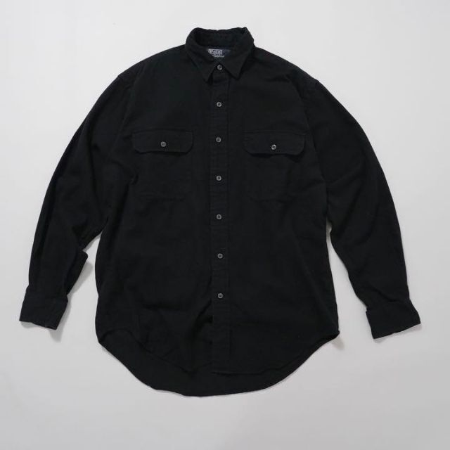 Ralph Lauren(ラルフローレン)のラルフローレン　G.I.SHIRT シャツ　黒　胸ポケット ワークシャツ　古着 メンズのトップス(シャツ)の商品写真