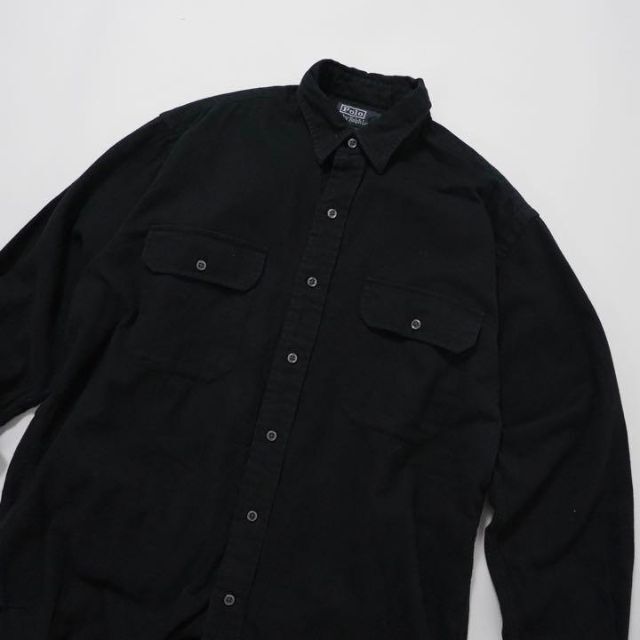 Ralph Lauren(ラルフローレン)のラルフローレン　G.I.SHIRT シャツ　黒　胸ポケット ワークシャツ　古着 メンズのトップス(シャツ)の商品写真