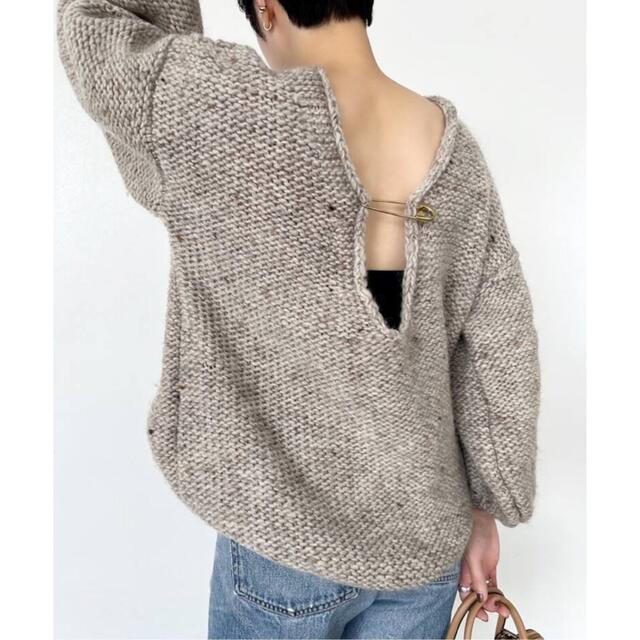 エンリカ PIN LOOSE プルオーバー ニット セーター 長袖  ベージュ63cmゆき丈