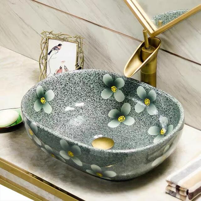 高級洗面台 洗面ボウルセット 洗面ボール 蛇口付き陶器 手水鉢 手洗い鉢 洗面器
