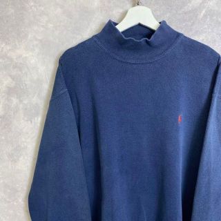 ラルフローレン(Ralph Lauren)のラルフローレン 90s ワンポイントロゴ セーター ネイビー モックネック(ニット/セーター)