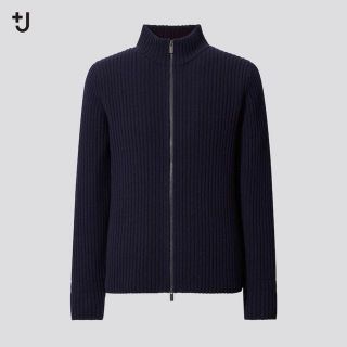 ユニクロ(UNIQLO)のユニクロ+j ミドルゲージリブフルジップセーター S(ニット/セーター)