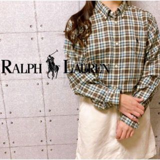 ラルフローレン(Ralph Lauren)のRalphLauren 長袖シャツ　くすみカラー　チェック　ワンポイント　170(シャツ)