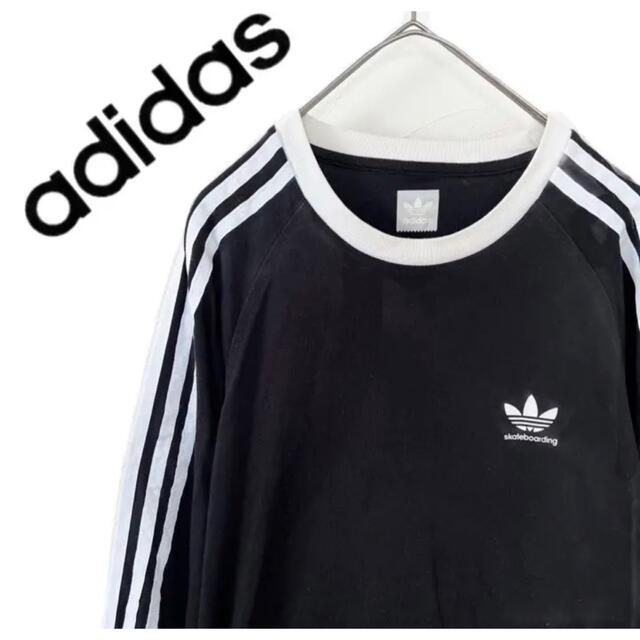 adidas(アディダス)のadidas アディダス  リンガー　Tシャツ　長袖　ワンポイント　黒　ブラック メンズのトップス(Tシャツ/カットソー(半袖/袖なし))の商品写真