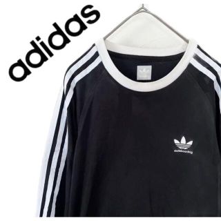 アディダス(adidas)のadidas アディダス  リンガー　Tシャツ　長袖　ワンポイント　黒　ブラック(Tシャツ/カットソー(半袖/袖なし))