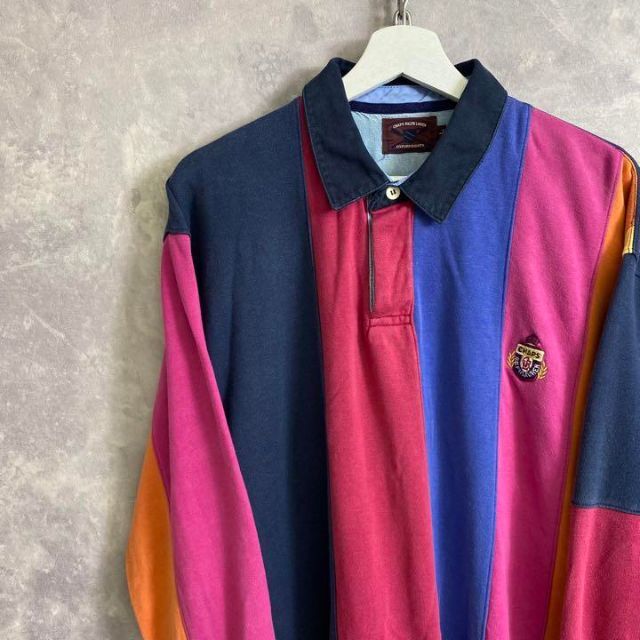 Ralph Lauren(ラルフローレン)のチャップスラルフローレン 90s ラガーシャツ 長袖ポロシャツ マルチカラー メンズのトップス(ポロシャツ)の商品写真