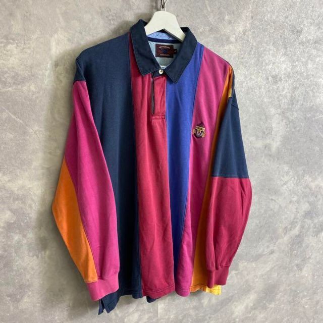 Ralph Lauren(ラルフローレン)のチャップスラルフローレン 90s ラガーシャツ 長袖ポロシャツ マルチカラー メンズのトップス(ポロシャツ)の商品写真