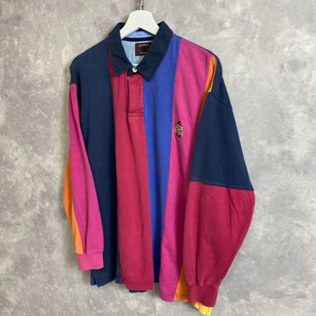 Ralph Lauren(ラルフローレン)のチャップスラルフローレン 90s ラガーシャツ 長袖ポロシャツ マルチカラー メンズのトップス(ポロシャツ)の商品写真