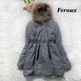 美品】Feroux フェミニンウォームアウター ロングコート 千鳥柄 中綿 3-