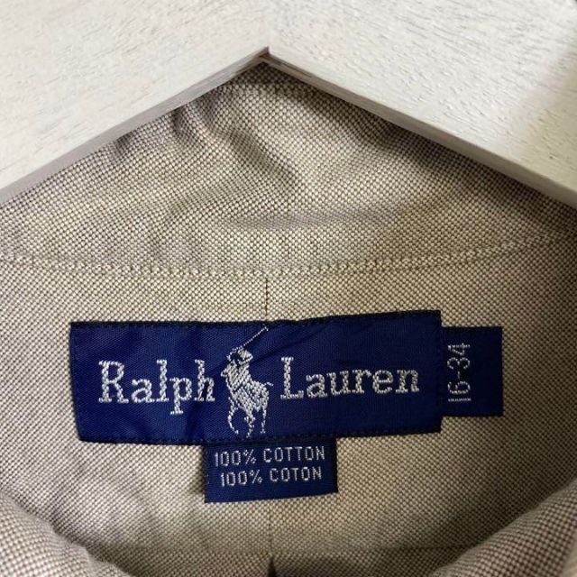 Ralph Lauren(ラルフローレン)のラルフローレン 90s 長袖シャツ ベージュ チャコール グレージュ メンズのトップス(シャツ)の商品写真