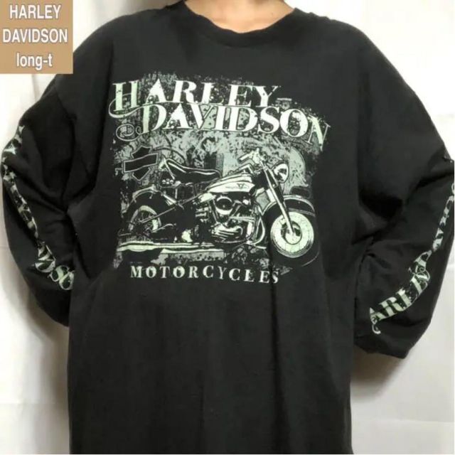 Harley Davidson(ハーレーダビッドソン)のハーレーダビッドソン☆ロンT 90s 古着 ゆるだぼ サイドデザイン aj2 メンズのトップス(Tシャツ/カットソー(七分/長袖))の商品写真