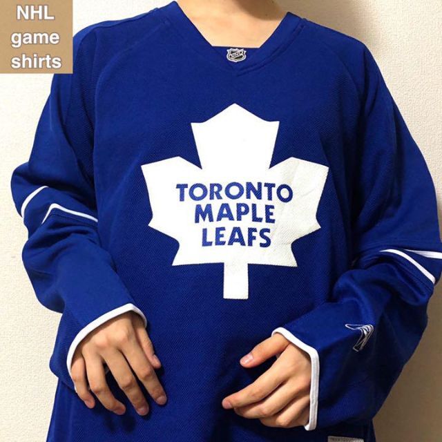 NHL☆ゲームシャツ 古着 90s 希少 ゆるだぼ ストリート デカロゴ