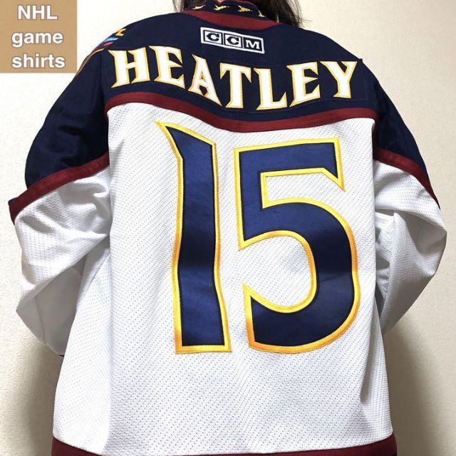 カナダ製 NHL☆ゲームシャツ 古着 ゆるだぼ 90s デカロゴ 希少 メンズ