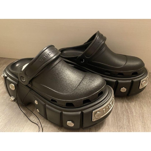 安いを販売 BALENCIAGA×CROCS 厚底サンダル ブラック