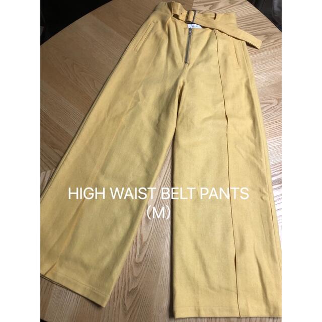 HIGH WAIST BELT PANTS（M）レディース