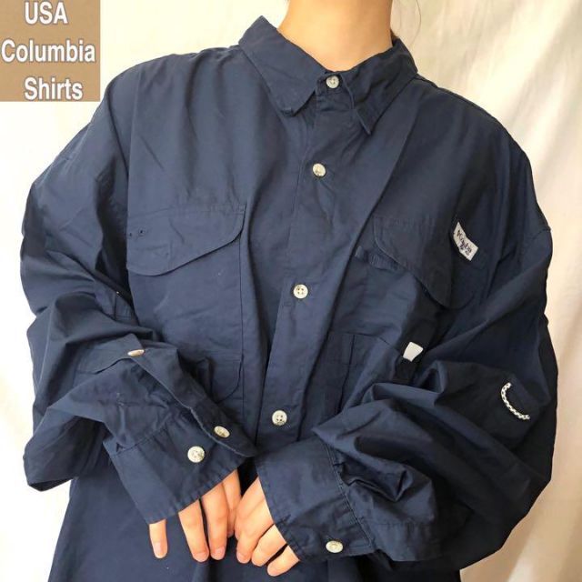 コロンビア☆フィッシングシャツ ワンポイントロゴ ビッグシルエット