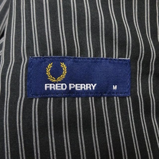 FRED PERRY パイピング テーラード ジャケット バッジ付　黒　M