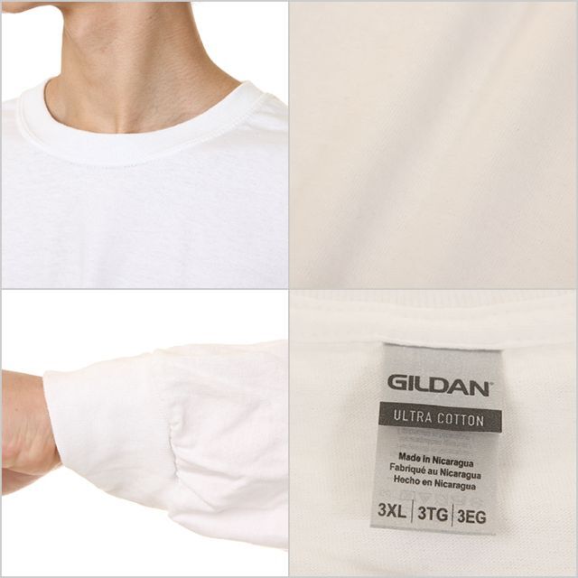 GILDAN(ギルタン)の【新品】ギルダン 長袖 Tシャツ 3XL 白 無地 ロンT メンズ 大きいサイズ メンズのトップス(Tシャツ/カットソー(七分/長袖))の商品写真